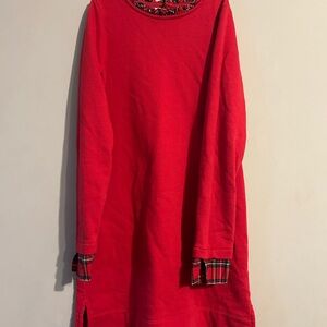 Vineyard Vines Girls' Tartan Ruffle Sweatshirt Dress